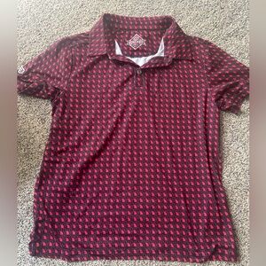 BURLEBO Red and Black Patterned Polo